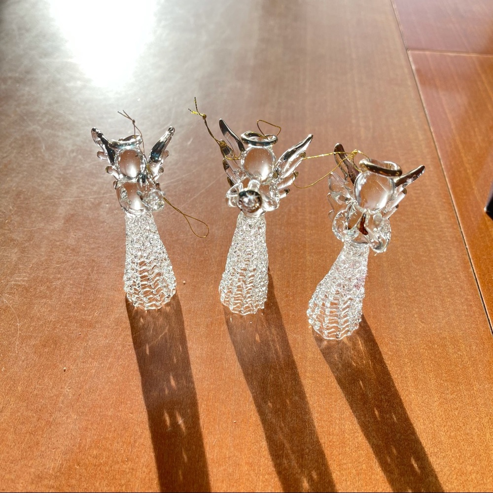 Set of 3 glass angel ornament christmas decoration